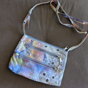 HOBO Blue and Pink Artistic Crossbody Bag